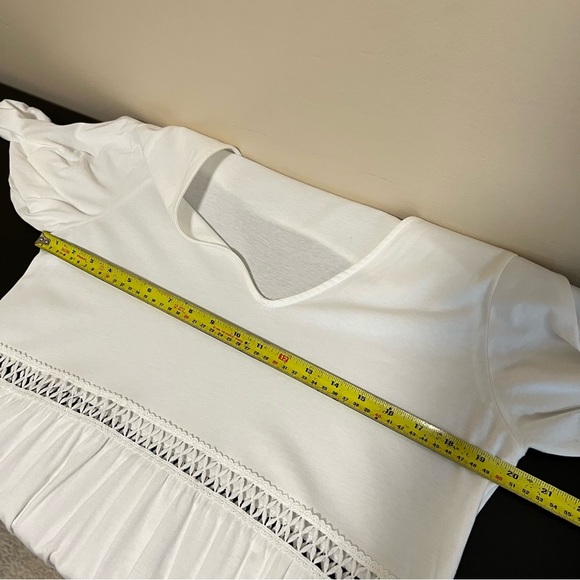 NWT ASOS Design V-Neck Midi Dress Crochet Detail - White - Picture 14 of 16